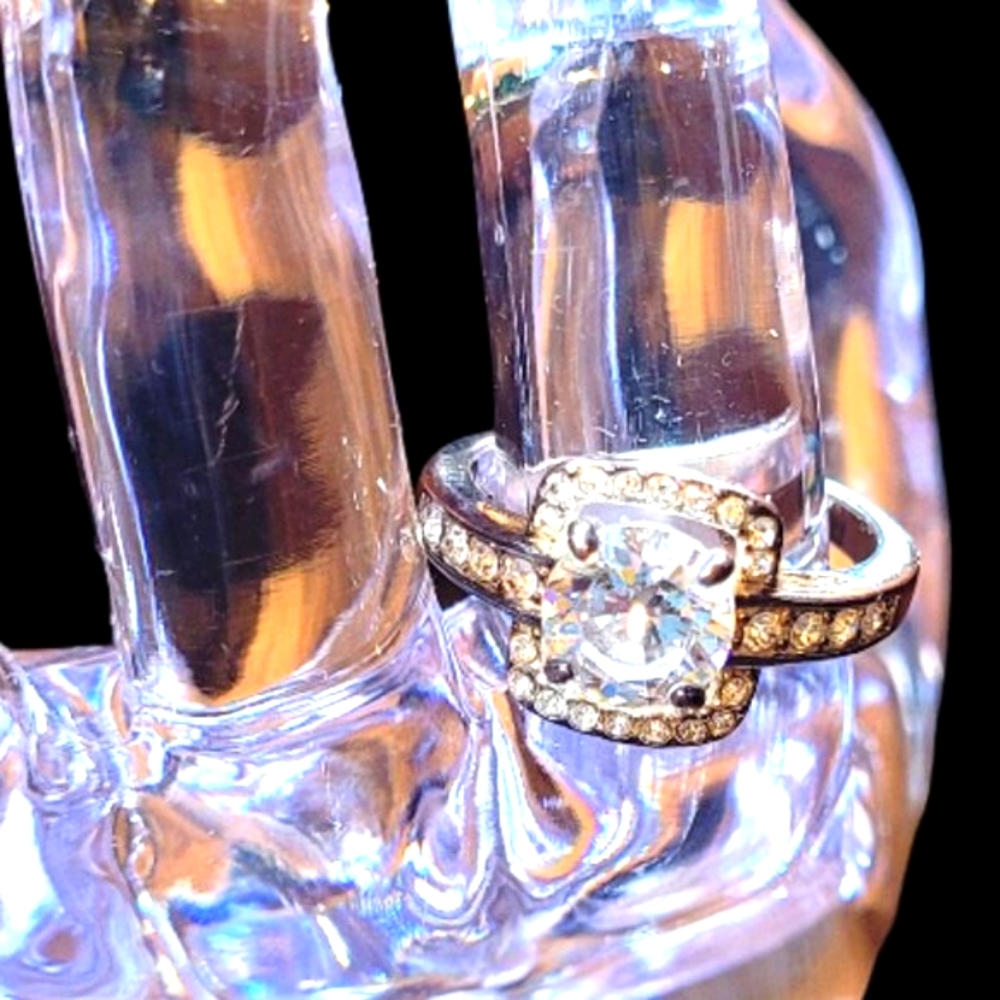 Charming Charlie Rose Gold Cubic Zirconia Ring Size 9